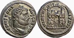 Ancient Coins - Constantius I AR Argenteus - Tetrarchs Sacrificing - Siscia Mint