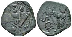Ancient Coins - Heraclius, 610-641. Follis, Syracuse circa 632-640