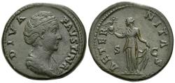 Ancient Coins - Faustina senior, wife of Antoninus Pius. Sestertius after 141 -Ex Naville Numismatics 62, 2020, 457 and Naville Numismatics 72, 2022, 528 sales.