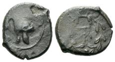 Ancient Coins - Sicily, The Campanian mercenaries Tauromenium Bronze circa 354-344