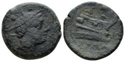 Ancient Coins - Roman Republic. Corn-ear and KA series, Sextans Sicily circa 207-206