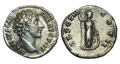 Ancient Coins - Marcus Aurelius. As Caesar, AD 139-161. AR Denarius