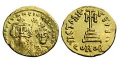 Ancient Coins - Constans II, with Constantine IV, 641-668. Solidus .Constantinopolis, circa 654-659.