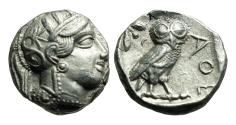 Ancient Coins - Attica. Athens. AR Tetradrachm (24 mm, 17.11g). Circa 454-404 BC.