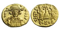 Ancient Coins - Constantine IV Pogonatus, with Heraclius and Tiberius, 668-685. Solidus.