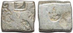 Ancient Coins - INDIA, MAURYA: Series VIb Silver punchmarked karshapana, GH 572. CHOICE!