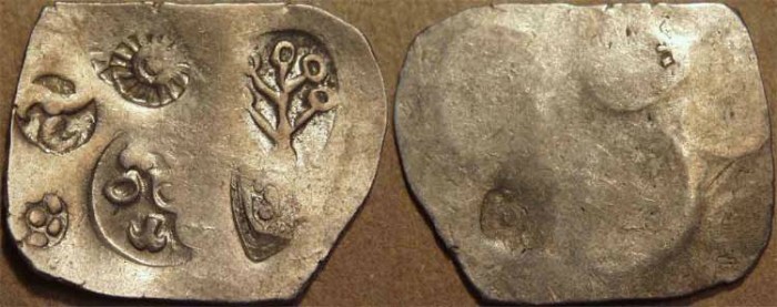 Ancient Coins - INDIA,MAGADHA: Archaic period Silver 25-mashas. UNLISTED, EXTREMELY RARE and SUPERB!