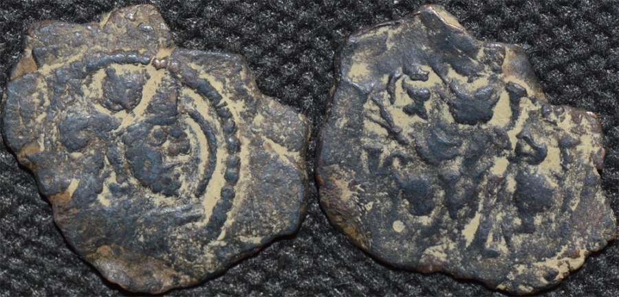 INDIA, KUSHAN or KIDARITE Gadahara (Peroz III ?) AE drachm. VERY RARE