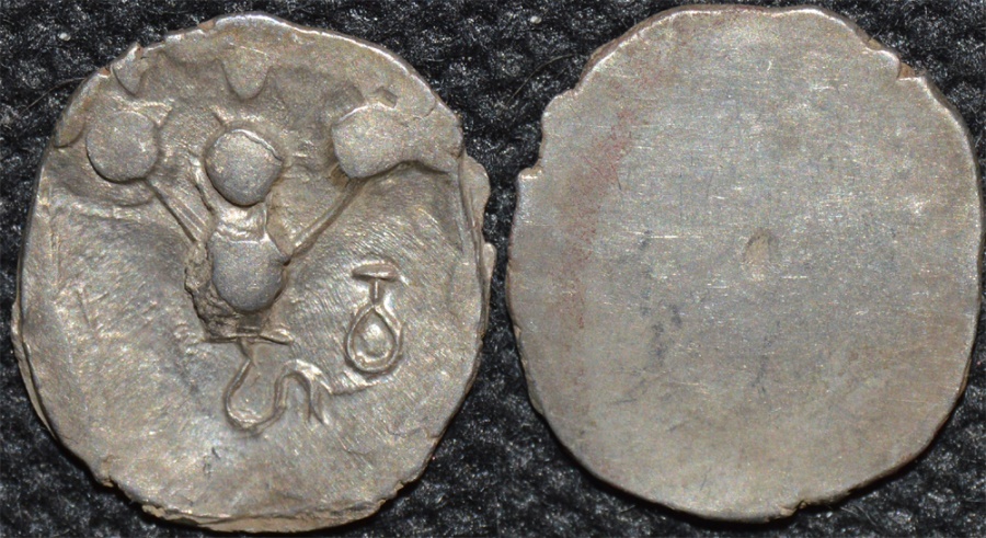 Ancient Coins - INDIA, UNKNOWN KINGDOM IN SIND OR MULTAN, Silver unit with Brahmi Ha Va. SCARCE and CHOICE!