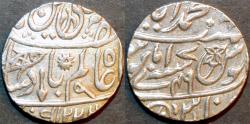 Ancient Coins - BRITISH INDIA, BENGAL PRESIDENCY: Silver rupee in the name of Shah Alam II, Banaras, AH 1223, RY 49. SUPERB!