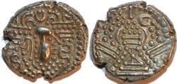 Ancient Coins - INDIA, CHALUKYAS of GUJARAT, Anonymous Silver drachm (gadhaiya paisa). SUPERB!