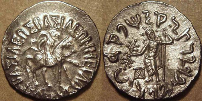 Ancient Coins - INDO-SCYTHIAN, Vonones with Spalagadames Silver tetradrachm. VERY RARE & CHOICE+!