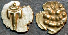 Ancient Coins - INDIA, MARATHAS of THANJAVUR: Anonymous Gold fanam, c. 1678-1800. SUPERB!