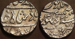 Ancient Coins - BRITISH INDIA, BOMBAY PRESIDENCY: Silver rupee in the name of Muhammad Shah (1719-1748), Munbai, RY 22. VERY SCARCE + CHOICE!