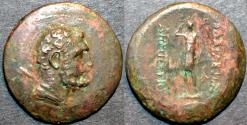 Ancient Coins - BACTRIA, Demetrios I (Demetrius) AE dichalkon or double unit, Herakles/Artemis.
