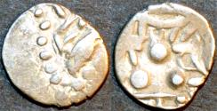 Ancient Coins - INDIA, UNKNOWN KINGDOM IN SIND OR PUNJAB, "Tapana" Silver unit "Three Dot" type, CHOICE!