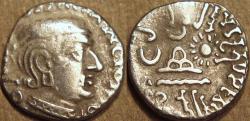 Ancient Coins - INDIA, WESTERN KSHATRAPAS: Jivadaman (c.197-198 CE) Silver drachm, Legend A, year S. 119. RARE and CHOICE!