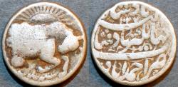 Ancient Coins - INDIA, MUGHAL, Jahangir AR zodiac rupee, Taurus, Ahmedabad, AH 1027. RARE!