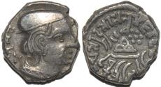 Ancient Coins - INDIA, WESTERN KSHATRAPAS: Rudrasimha II (304-316 CE) Silver drachm, year S. 237. CHOICE!