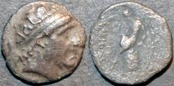 Ancient Coins - BACTRIA, SELEUCID KINGDOM, Antiochos (Antiochus) I AR drachm, Ai-Khanoum. RARE & BARGAIN-PRICED!