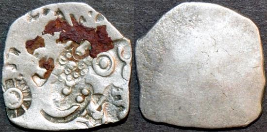 Ancient Coins - INDIA, MAGADHA: Series I Silver punchmarked karshapana, GH 279. RARE and CHOICE!