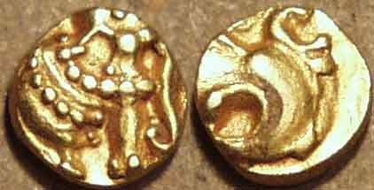 Ancient Coins - India: Western Gangas: Anonymous Gold fanam. RARE!