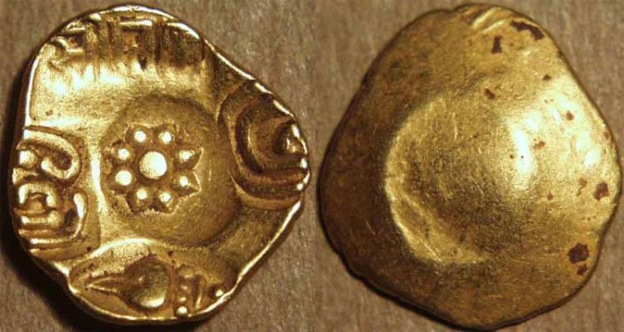 Ancient Coins - INDIA, Yadavas of Devagiri: Singhana (1200-47) Gold pagoda or gadyana,  RARE + CHOICE!