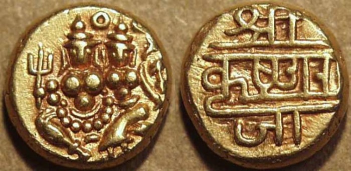 Ancient Coins - INDIA, KINGDOM OF MYSORE, Krishna Raja Wodeyar (1799-1868): Gold pagoda. SCARCE+SUPERB!