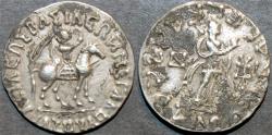 Ancient Coins - INDO-SCYTHIAN, AZES II Silver tetradrachm, Athena reverse, Senior 98.114T. RARE!
