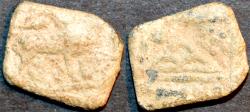 Ancient Coins - INDIA, WESTERN KSHATRAPAS: time of Rudrasena III (?) lead unit. SCARCE!