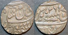 Ancient Coins - INDIA, AWADH: Sa'adat Ali Silver rupee in name of Shah Alam II, Muhammadabad Banaras, AH 1222, RY 26. SUPERB!