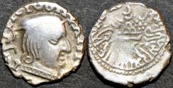 Ancient Coins - INDIA, WESTERN KSHATRAPAS: Damajadasri II (232-233 CE) Silver drachm, year S. 154. RARE & CHOICE!