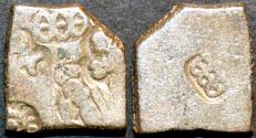 Ancient Coins - INDIA, MAURYA: Series VIb punchmarked silver karshapana, GH 566. CHOICE!