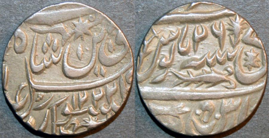 World Coins - INDIA, AWADH: Sa'adat Ali Silver rupee in name of Shah Alam II, Muhammadabad Banaras, AH 1222, RY 26. SUPERB!