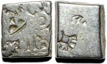 Ancient Coins - INDIA, MAURYA: Series VIb Silver punchmarked karshapana, GH 543. CHOICE!