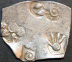 Ancient Coins - INDIA, MAGADHA: Series I AR punchmarked karshapana GH 227. RARE and CHOICE!
