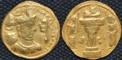 Ancient Coins - INDO-SASANIAN: Shahpur III Gold dinar, Sind mint. RARE and CHOICE!