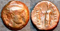 Ancient Coins - BACTRIA (BAKTRIA): Diodotus (or Diodotos) AE half unit (lepton or hemi-chalkous), RARE!