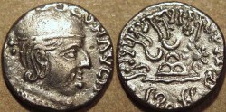 Ancient Coins - INDIA, WESTERN KSHATRAPAS: Damazada II (Damaysada c.150-170 CE) Silver drachm. RARE and CHOICE!