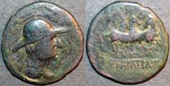 Ancient Coins - BACTRIA, Eukratides (Eucratides) circular AE double unit. SCARCE!