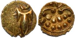 World Coins - INDIA, MARATHAS of THANJAVUR (TANJORE): Anonymous Gold fanam, c. 1678-1800. CHOICE!