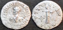 Ancient Coins - INDO-GREEK: Menander I Silver drachm, spearthruster type with Athena right. SCARCE and CHOICE!