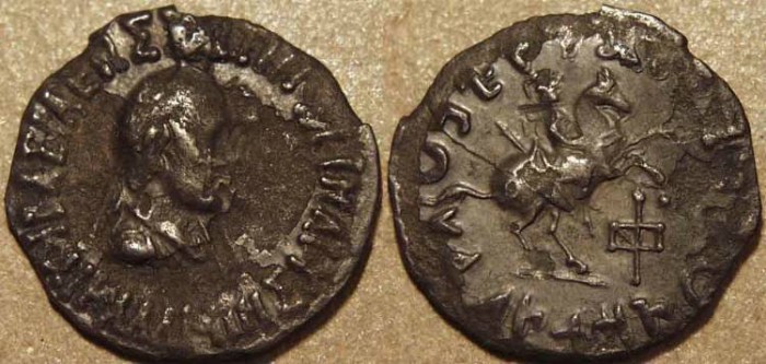 Ancient Coins - INDO-GREEK: Hermaios with Calliope AR drachm: SCARCE! 