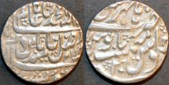 Ancient Coins - INDIA, MUGHAL, Shah Alam II (1759-1806) Silver rupee, issued by Madhoji Sindhia, Hathras, RY 30. SCARCE & CHOICE!