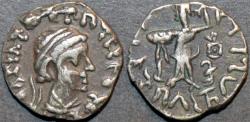 Ancient Coins - INDO-GREEK: Bhadrayasha (Bhadryasha) base AR drachm. RARE & SUPERB for type!