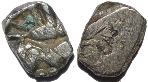 Ancient Coins - INDIA, SURASENA janapada, silver (AR) 1/2 karshapana, van't Haaff 1.2. SCARCE!