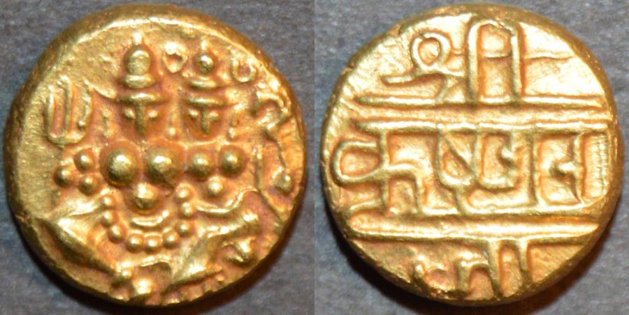 World Coins - INDIA, KINGDOM OF MYSORE, Krishna Raja Wodeyar (1799-1868): Gold pagoda. SCARCE+SUPERB!