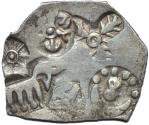 Ancient Coins - INDIA, MAGADHA: Series I AR punchmarked karshapana GH 233. VERY RARE and CHOICE+!