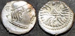 Ancient Coins - INDIA, WESTERN KSHATRAPAS: Rudrasena III (348-378 CE) Silver drachm, year S. 290. CHOICE!