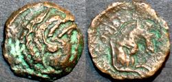 Ancient Coins - BACTRIA, SELEUCID KINGDOM, Antiochos (Antiochus) I AE unit, probably Ai-Khanoum. RARE and BARGAIN-PRICED!